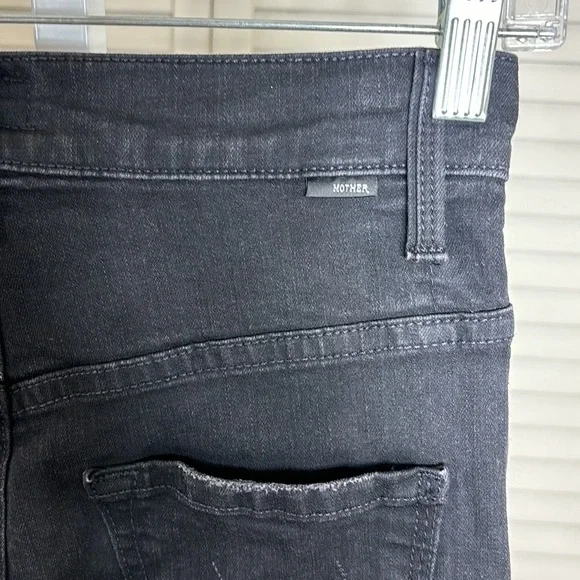 Mother Tippy Top Frisky Flood Not Guilty Black Denim Straight Jeans Size 25 - Picture 11 of 14